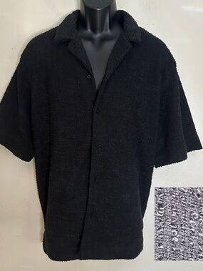 Malibu by Drill Clothing Chenille Short Sleeve Shirt XL Gently worn 100% poly